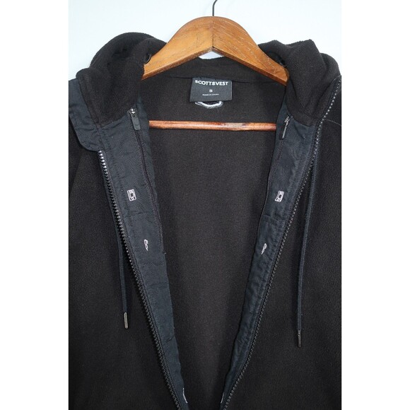 SCOTTeVEST Black Microfleece Hoodie Jacket Full Zip 21 Pockets Technical Men's S - Picture 9 of 13